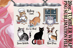 Blissful Dreams 20oz tumbler wrap, Funny Cat Product Image 1