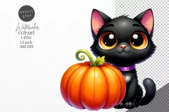 Halloween clipart, Black cat clipart, Kids Halloween Product Image 1