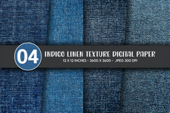 Indigo Linen Texture Digital Paper Product Image 1
