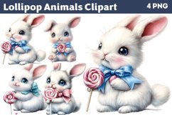 Lollipop Animals Clipart PNG Product Image 1