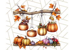 Fall Cottagecore Kitchen Clipart, Cozy Autumn Kitchen PNG Product Image 5