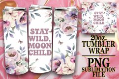 Bright love 20oz tumbler wrap, Flower Quote Product Image 1