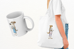 Whimsical Dog Mom With Puppy Clipart Product Image 3