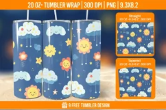 Day And Night Tumbler Wrap Designs, Sublimation Wrap Product Image 1