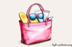 Pink Summer Sublimation Clipart Bundle PNG Product Image 5