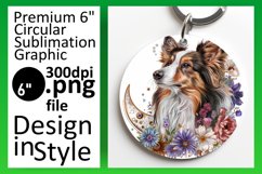 Elegant Round Dog Sublimation Keychain Product Image 1