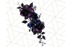 Gothic Floral PNG, Dark Aesthetic Flowers Clipart Print Product Image 5