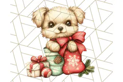Vintage Christmas Clipart PNG, Cute Animals Holiday Elements Product Image 5