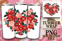 Sublimation Tumbler Wrap Spring Heart Pattern 20oz Product Image 1
