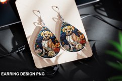 Stained Glass Dog flowers Earring Design Product Image 1