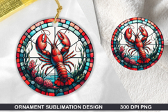 Crayfish Stained Glass Ornament PNG, Digital Download File Product Image 1