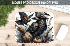 Crow Mouse pad Sublimation - Halloween Animal PNG Design Product Image 1