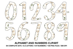 Cute Puppies Alphabet PNG, watercolor Letters &amp; Numbers Product Image 5