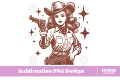 Funny Sarcastic Cowgirl American Women Girl Power PNG DTF Product Image 1