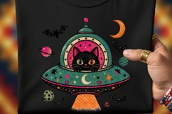 Spooky UFO Black Cat Clipart Bundle Product Image 2