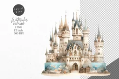 Ocean clipart, Underwater castle clipart, Watercolor clipart Product Image 1