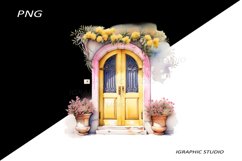 Watercolor Medirerranean Door Clipart Product Image 1