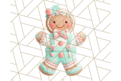 Coral and Aqua Christmas Clipart PNG, Pastel Holiday Art Product Image 5
