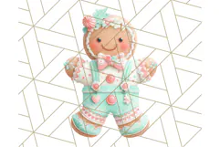 Coral and Aqua Christmas Clipart PNG, Pastel Holiday Art Product Image 5