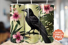 Summer Tropical Crow Tumbler | Summer Tumbler Wrap Product Image 1