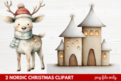 2 Nordic Christmas Clipart | Scandinavian Holiday PNG Product Image 1