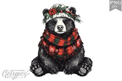 Christmas Bear Clipart Design - High Quality 300 Dpi Product Image 1