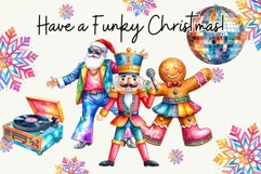 Disco Christmas Watercolor Clipart Groovy Christmas Product Image 12