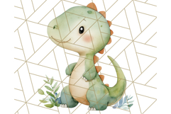 Watercolor Dinosaur and Rainbow PNG Clipart, Baby Nursery Product Image 5