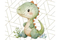 Watercolor Dinosaur and Rainbow PNG Clipart, Baby Nursery Product Image 5