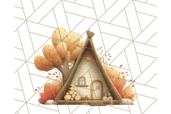 Autumn Treehouse &amp; Woodland Cabin PNG Clipart Product Image 5