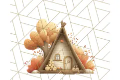 Autumn Treehouse & Woodland Cabin PNG Clipart Product Image 5