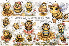 Summer Whimsical Bees PNG Clipart Product Image 1