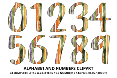 Halloween Alphabet Clipart PNG, watercolor letters doodle Product Image 5