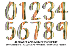 Halloween Alphabet Clipart PNG, watercolor letters doodle Product Image 5