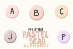Pastel Bead Alphabet PNG Bundle | Cute Letter Clipart Product Image 2