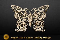 Intricate wooden butterfly cutout decorative Laser Cut Product Image 1