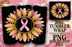 Blissful love 20oz tumbler wrap, Breast Cancer Product Image 1