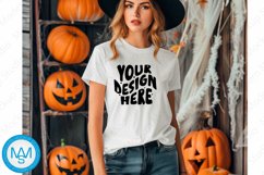 White women Tshirt Mockup, Halloween tshirt mockup Product Image 1