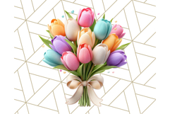 Pastel Flower Bouquet PNG Clipart, Elegant Floral Art Product Image 5