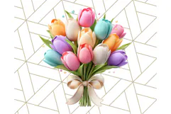 Pastel Flower Bouquet PNG Clipart, Elegant Floral Art Product Image 5