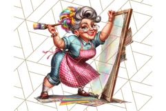 Wild Grandma Clipart PNGs, Funny Quirky Old Ladies Product Image 5