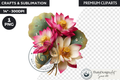 Royal Lotus Princess Fantasy Goddess Floral Clipart Product Image 1