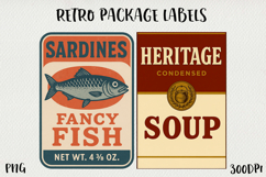 Vintage Food Label PNG Retro Pantry &amp; Packaging Clipart. Product Image 1