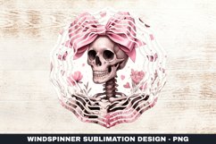 Bow &amp; Skull Wind Spinner Sublimation Design Product Image 1