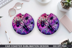 Spiders Car coaster sublimation, Halloween Coaster PNG Product Image 1