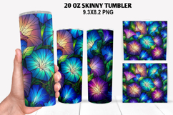 Flower Skinny Tumbler 20oz Wrap Design, Flowers Tumble PNG Product Image 1
