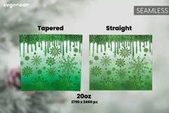 Green Glitter Tumbler Wrap | Winter Sublimation | 20 oz Product Image 2