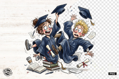 Graduation Girl and Boy PNG - Graduation Clipart Product Image 1