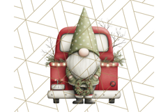Vintage Truck Christmas Gnomes Clipart PNG, Cute Gnome Png Product Image 5