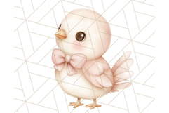 Pastel Pink Easter Bunny Egg and Flowers Clipart PNG Product Image 3